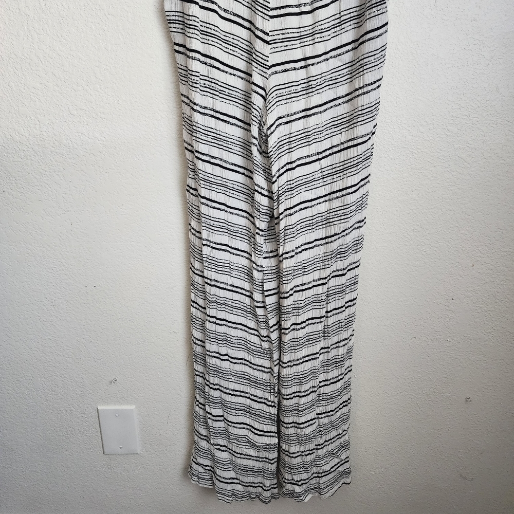 Spiritual Gangster Striped Gauzy Sleeveless Wide Leg Jumpsuit Beachy Baggy L - Picture 7 of 10
